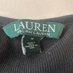 Ralph Lauren Lauren  Black Long Sleeve Top Ribbed Knit Zipper ShoulderWomen Small Photo 4