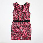 Milly Pink Black Cheetah Leopard Animal Print Pattern Cotton Mini Shift Dress 12 Photo 3