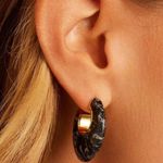 Gorjana Black Paseo Marble Arc Hoop Earrings Photo 1