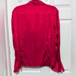Jones New York  Signature Red 100% Silk Button Front Blouse XL Photo 3