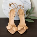 Schutz Women’s  Elora Leather Nude Stiletto Ankle Strap Sandal sz 7.5 Light Wood Photo 0