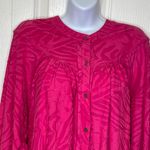 Free People Can’t Stop Dreaming Oversized Tunic Blouse Hot Pink Size Medium Photo 3