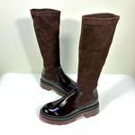 Aquatalia Drew Mixed Media Knee High Boots 9 Plum Deep Wine NWT Photo 3