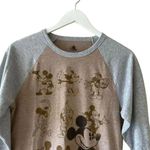 Disney Mickey Mouse Graphic Long Sleeves Tee Gray Tan Crewneck Soft SZ L # 1759 Photo 2
