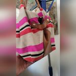 Kate Spade "Preloved" Large Leather/Canvas Striped Oak Island Shoulder Bag Photo 8