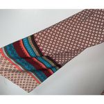 Interi Womens Shift Dress Size M Boho Geometric Long Sleeve Bell Maroon Teal Size M Photo 2