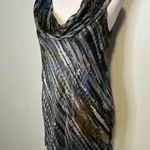 W By Worth gray watercolor silk cowlneck top size 6 Photo 2