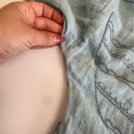 Soft Surroundings  Cardigan 2X Plus Size Blue Linen Blend Embroidered Kimono Photo 8