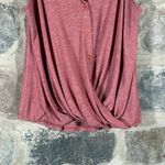 Lush Clothing Lush Tank Top Woman's Medium Pink Cross Over Hem Coastal Oversized Flowy Photo 3