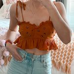 Free People Orange Crop With Embellishments  Photo 0