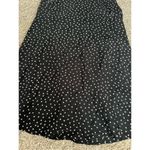 Madewell  100% Silk Star Print Gold Button V Neck Lined Sleeveless Dress Black M Photo 1