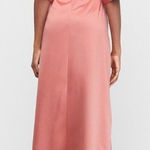 EXPRESS  Satin Wrap Midi Dress in Rose Pink Photo 0