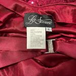 La Femme  Red Sequin Strapless Formal Dress Prom Evening Gown Mermaid Size 4 Photo 8
