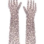 Retrofête retrofete Poppy Gloves in Mink Grey One Size New Womens Sequin Elbow Photo 1