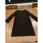 Eileen Fisher  viscose jersey Long Sleeve Scoop crew Neck Plain Black Mini dress Photo 8