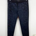Rebecca Taylor Leopard Print Brocade Pants Navy Photo 2