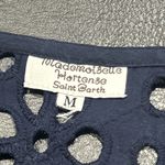 Mademoiselle Hortense Saint Barth Top Women Medium Navy Crochet Open Fringe Crop Blue Photo 1