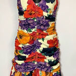 ASOS  Women's Floral Print Lined Sleeveless Ruched Mini Dress Multicolor Size 6 Photo 0