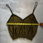 ZARA  Mini Crop Top S Bronze Olive Green Summer Retrogirl Glam Rocker Bohemian Photo 6