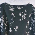 Rock & Republic  Black Jewels and Crosses Patterned Gothic Grunge Sweatshirt M Photo 7