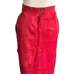 Avanti  Red Suede Leather Vintage Skirt 6 Photo 1