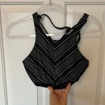 Athleta Bikini Top Chevron High Neck Black White Women Sz 34D/DD Photo 0