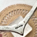 EGE ‘89 Silver Pewter Turquoise Heart Pointed Slip On Slim Bracelet Cuff Western Photo 5