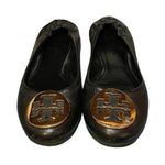 Tory Burch CLAIRE BLACK LEATHER BALLET FLATS Photo 0