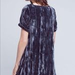 Anthropologie floreat blue crinkled velvet mini shift dress size small Photo 2