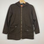 Merrell Jacket XL Womens Brown Knit Full Zip Fleece Lined Hooded Pockets Photo 0