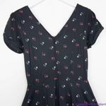 Unique Vintage  Gwynnie Bee black floral‎ print fit and flare midi dress, M Photo 7