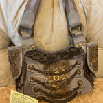 Mary Frances Satchel Embellished Gray Women's Bag NWOT Photo 0