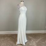 AQUA  Strapless Cut-Out Back Long A-Line Evening Gown White Size 6 Formal Dress Photo 2