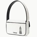 Staud I Love NY Tommy Beaded Shoulder Bag Purse Handbag White Photo 1