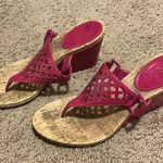 Coach Pink and Tan Wedge-heeled Sandals Photo 0