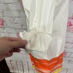 Ann Taylor 🔥5 for $25 sale🔥 white collared shirt dress with orange hem line Photo 4