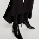 ZARA Flowy Flare Pants Sz Small Velvet Ring Side Pull On Y2K Trendy Photo 3