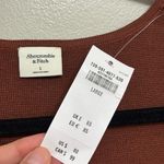 Abercrombie & Fitch NWT Abercrombie Long Sleeve Half Zip Mini Sweater Dress in Rust - Size L Photo 3