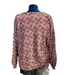 Liz Claiborne RED WHITE & Black V Neck Sweatshirt Top Size XL New With Tags Photo 1