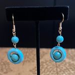 Boutique Beautiful Turquoise Blue & Gold Necklace Earring Set Photo 2