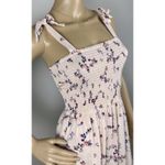 Japna  Pink Floral Smocked‎ Boho Flowy Maxi Dress Size S Cottagecore Coquette Photo 3