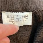 St. John Vintage Santana knit 4 piece brown suede jacket skirt outfit size small Photo 12