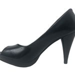 Style & Co . Black Celine Leather Peep Toe Heels - Size 8 - Women Photo 5