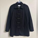 Calvin Klein  Size 8 Wool Blend Toggle Clasp Coat Black Full Zip Jacket Dress Photo 0