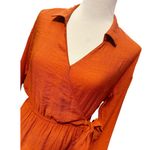 E & M women’s boutique wrap blouse S orange Photo 1