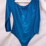 Boohoo Teal Bodysuit Neckline Peek a Boo Cut Out Detail Size 16 Photo 0