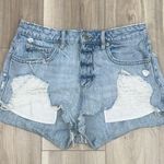 Garage  high waisted festival distressed denim shorts size 7 Photo 0