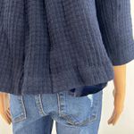 Talbots  Jacket US 6 Womens Blue Cotton Basketweave 3/4 Sleeve Zip Up w/ Pockets Photo 5