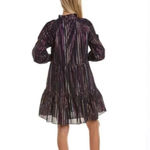 Roller Rabbit  Janni Rainbow Lurex Stripe Tiered Dress Dark Navy Size XS NWT Photo 11