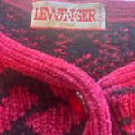 VINTAGE LEWINGER Red and Black Button Down Cardigan Made in France Medium/Large‎ Photo 7